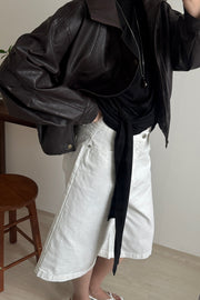 Collar Leather Jacket