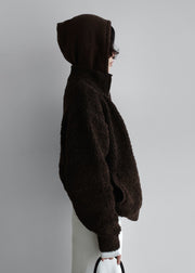 Unisex Bouclé Wool Zip Jacket