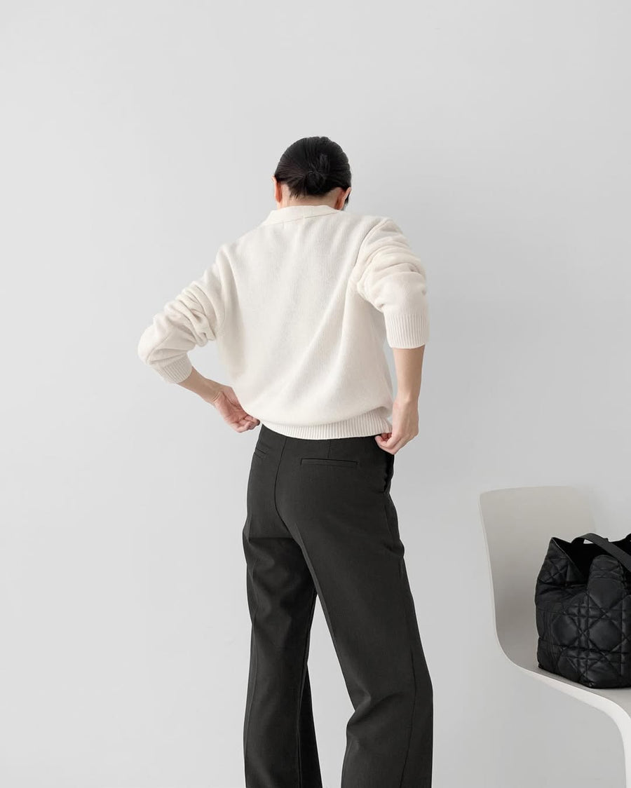 Slimming Wool Charcoal Slacks