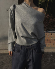 Wool Cashmere off shoulder knit (PREORDER)