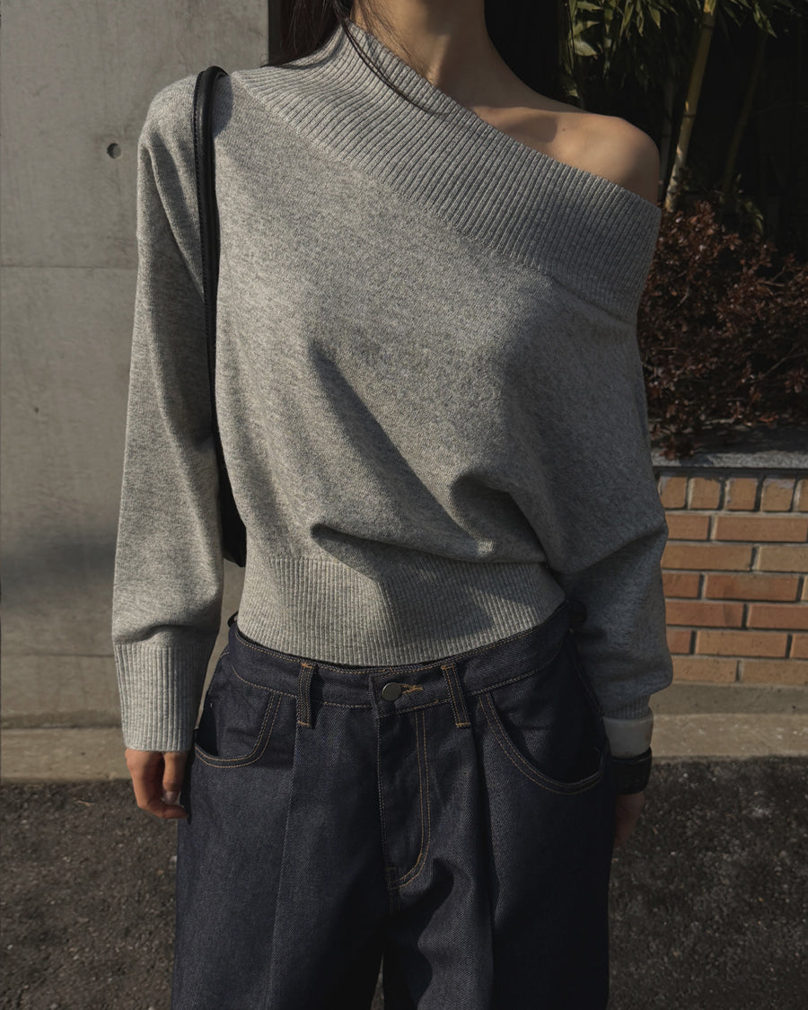 Wool Cashmere off shoulder knit (PREORDER)