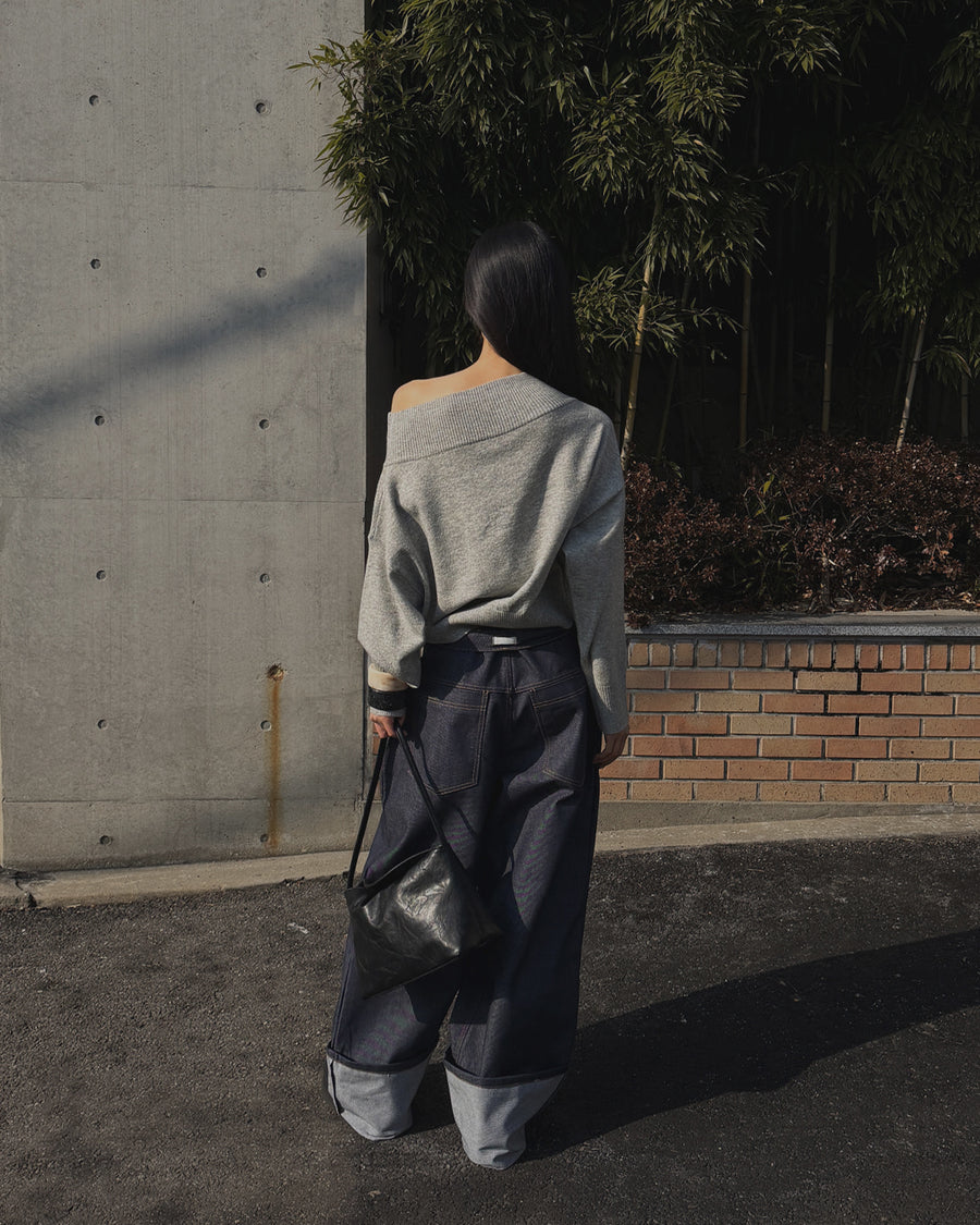 Wool Cashmere off shoulder knit (PREORDER)