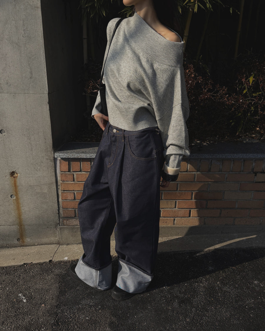 Wool Cashmere off shoulder knit (PREORDER)