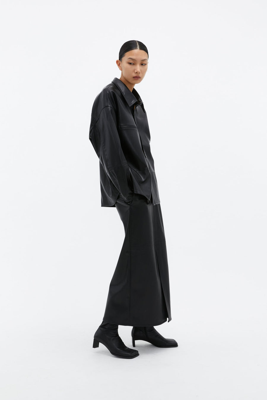 by DOE - Slit Leather Skirt