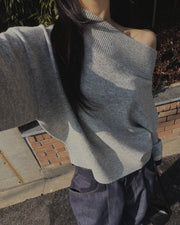 Wool Cashmere off shoulder knit (PREORDER)
