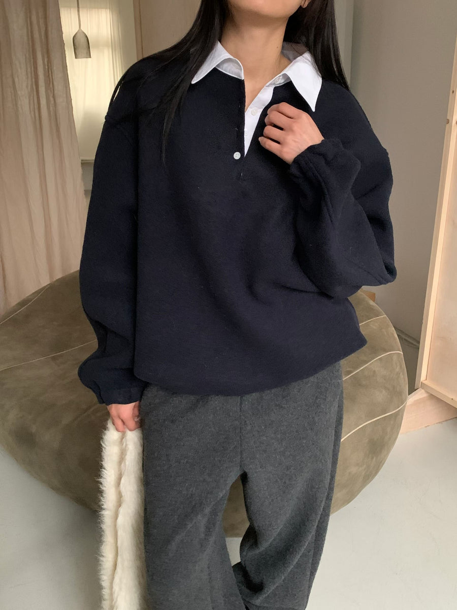 Mono Wool Collar Sweatshirt
