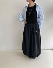 Airy Cocoon Pintuck Skirt