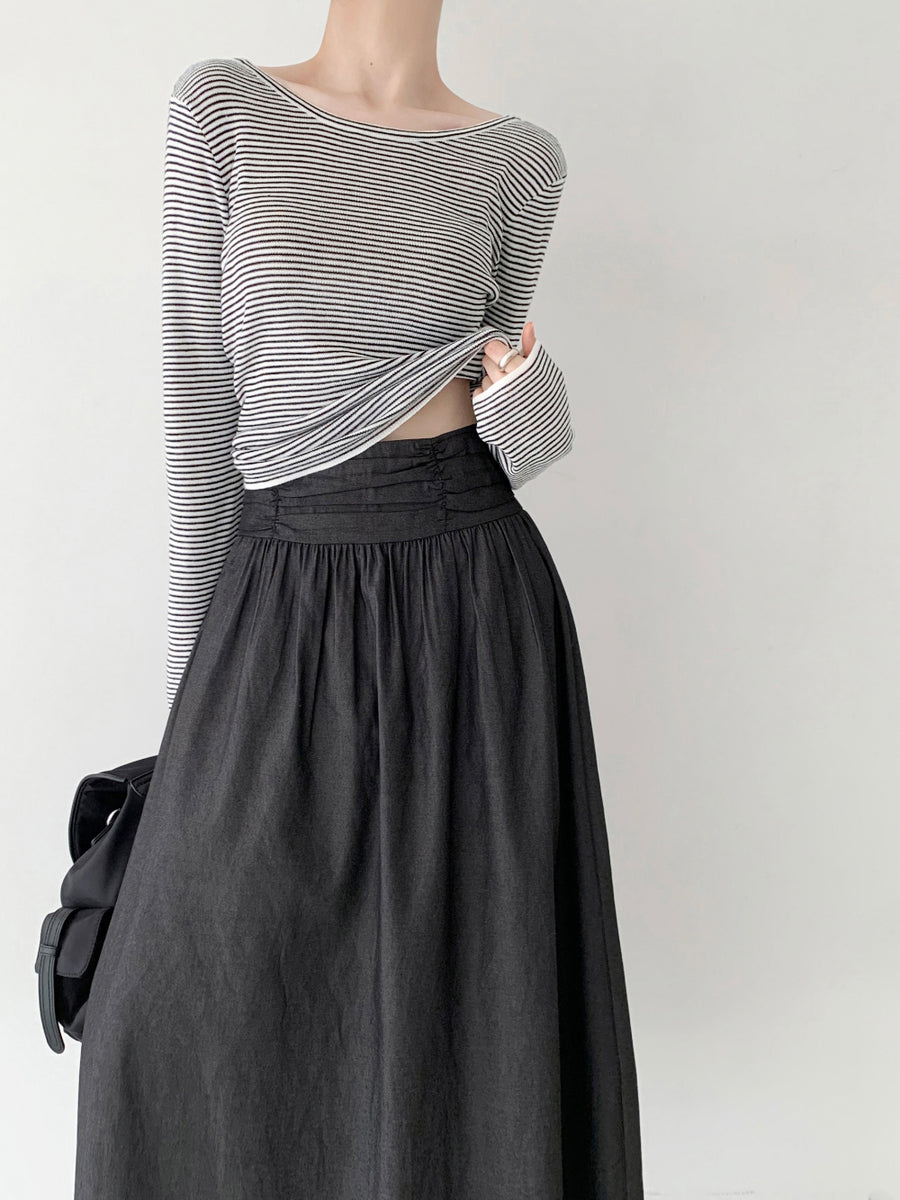 Waist-Detail Flared Skirt (PREORDER)