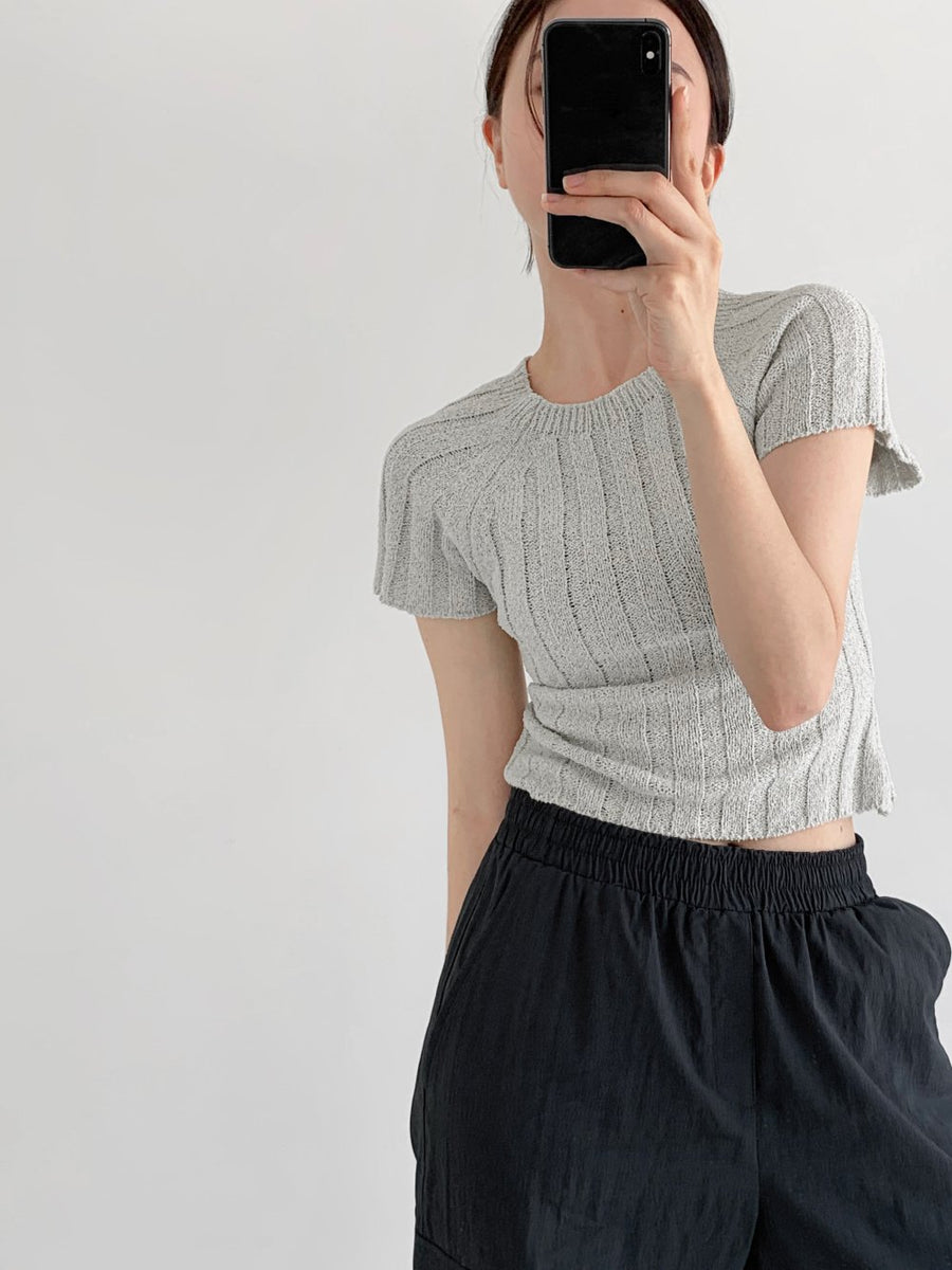 Crop Raglan Knit
