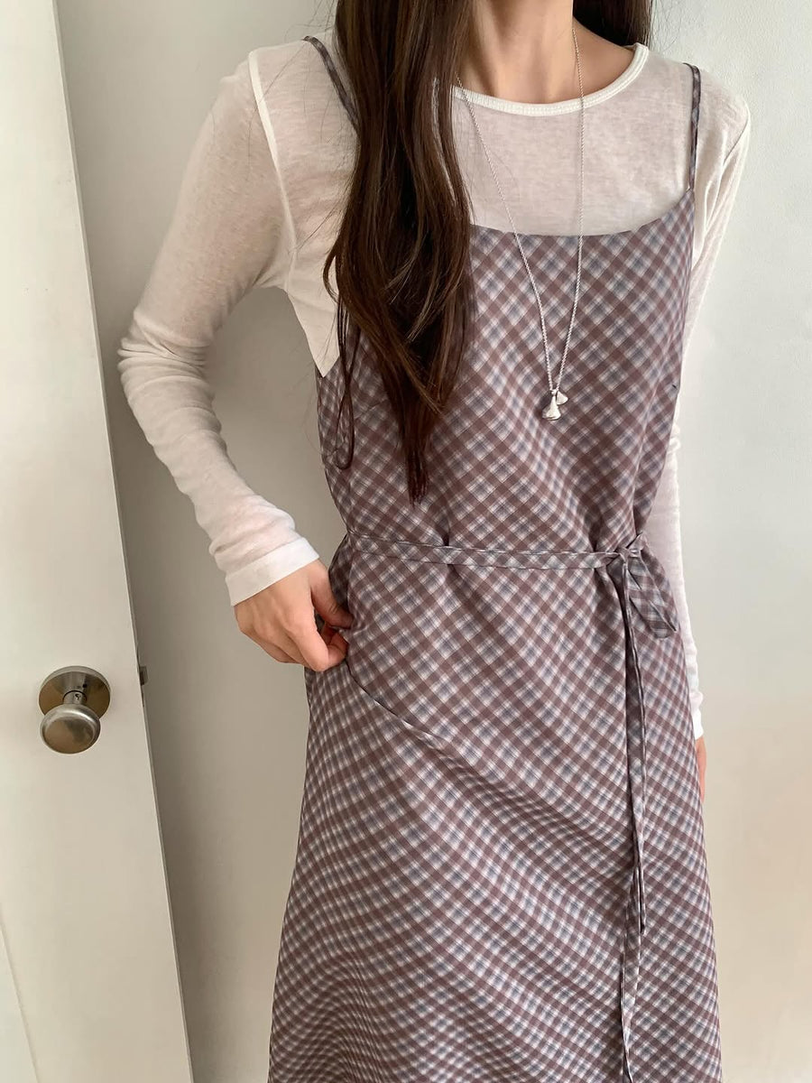 Check Slip Dress