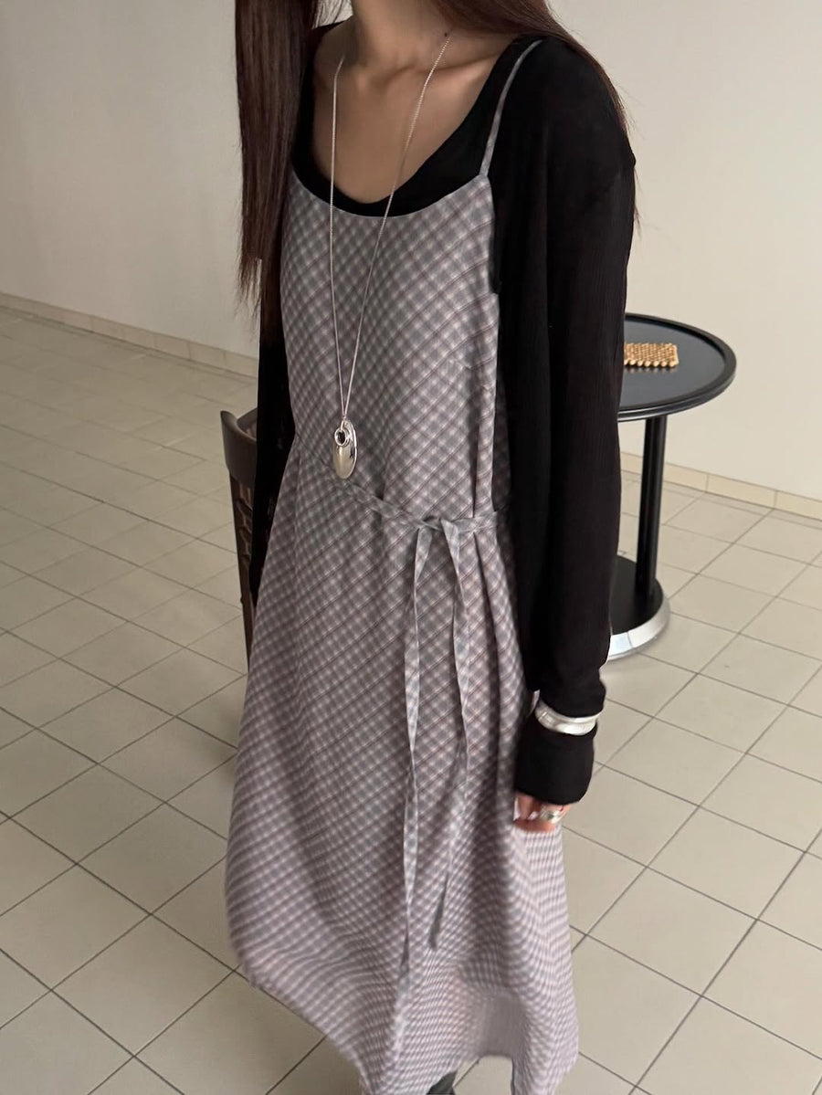 Check Slip Dress