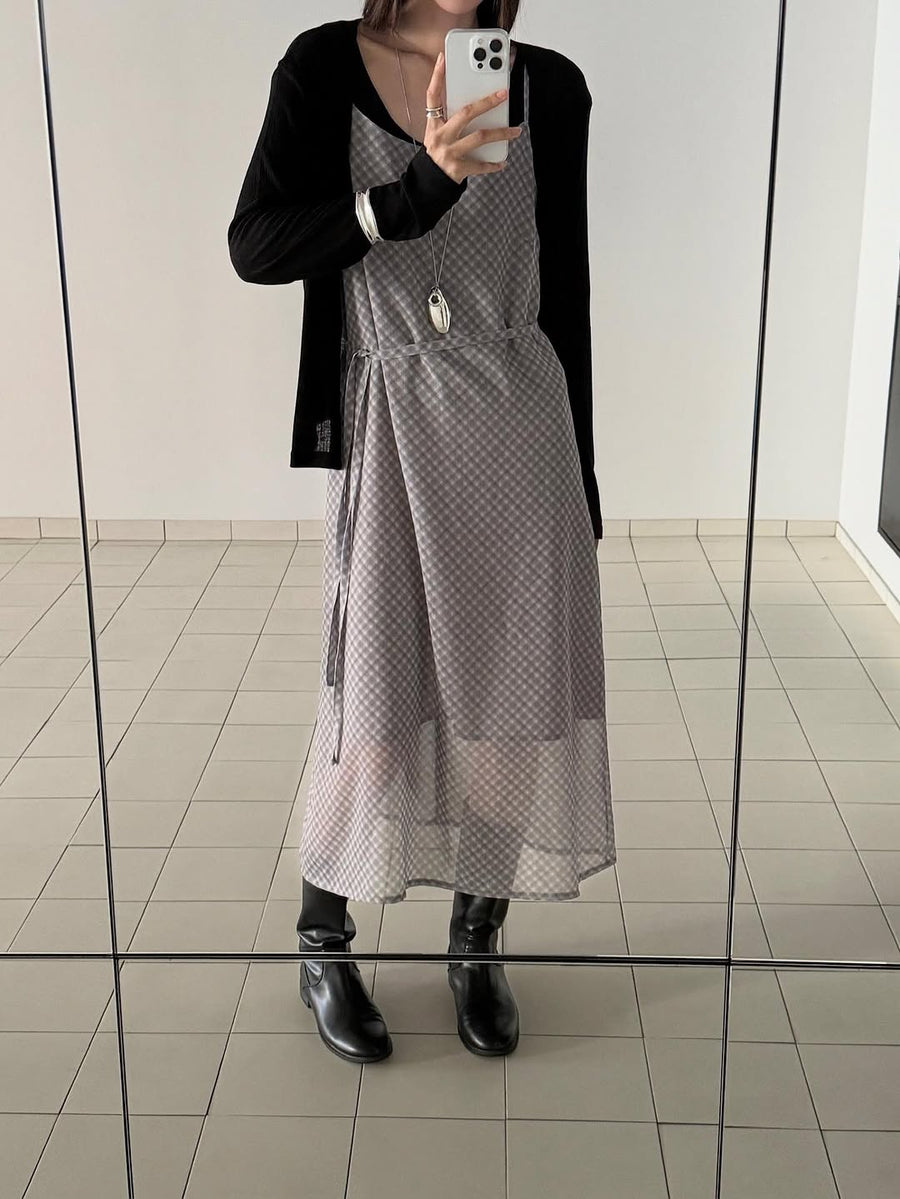 Check Slip Dress