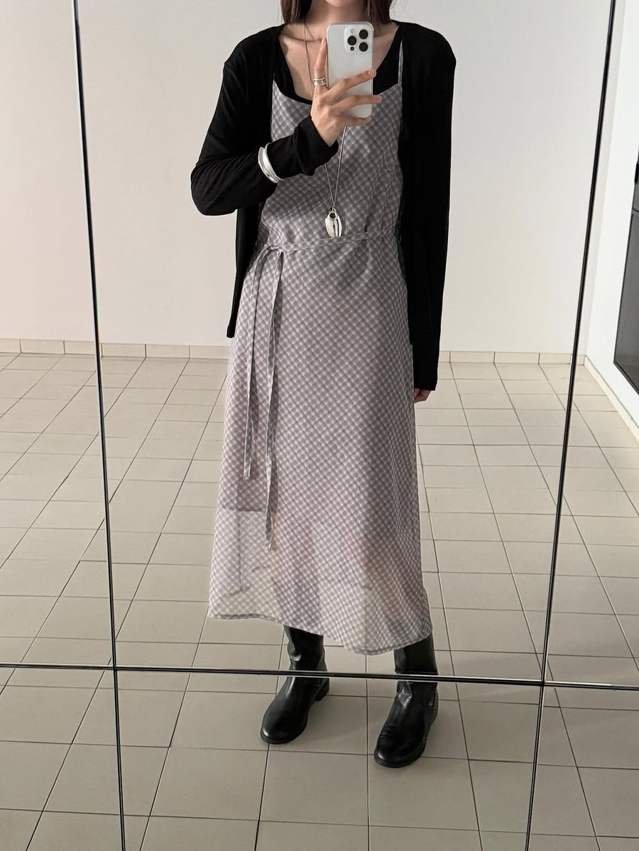 Check Slip Dress