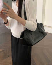 Croc Leather Shoulder Bag (PREORDER)