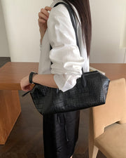 Croc Leather Shoulder Bag (PREORDER)