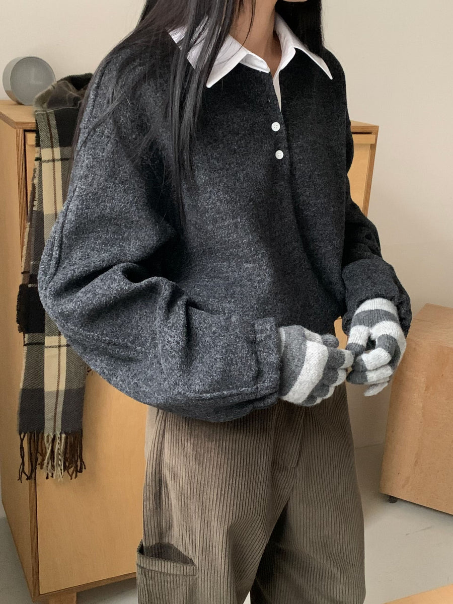 Mono Wool Collar Sweatshirt