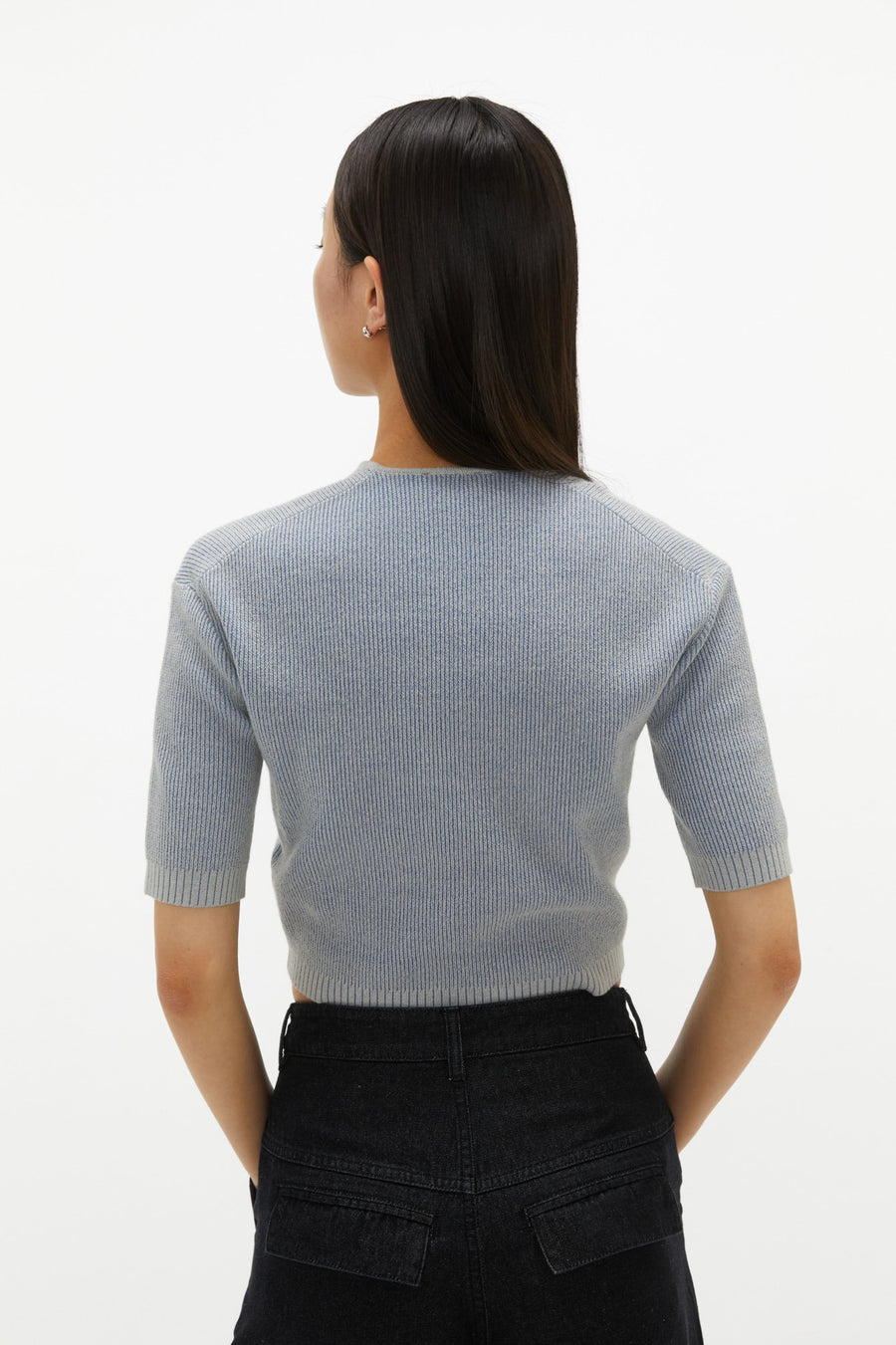 by DOE - Square-neck Mixed Knit Top