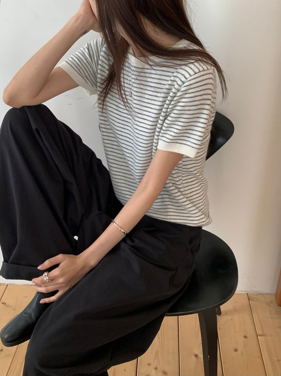 Mellow Cashmere Stripe Knit