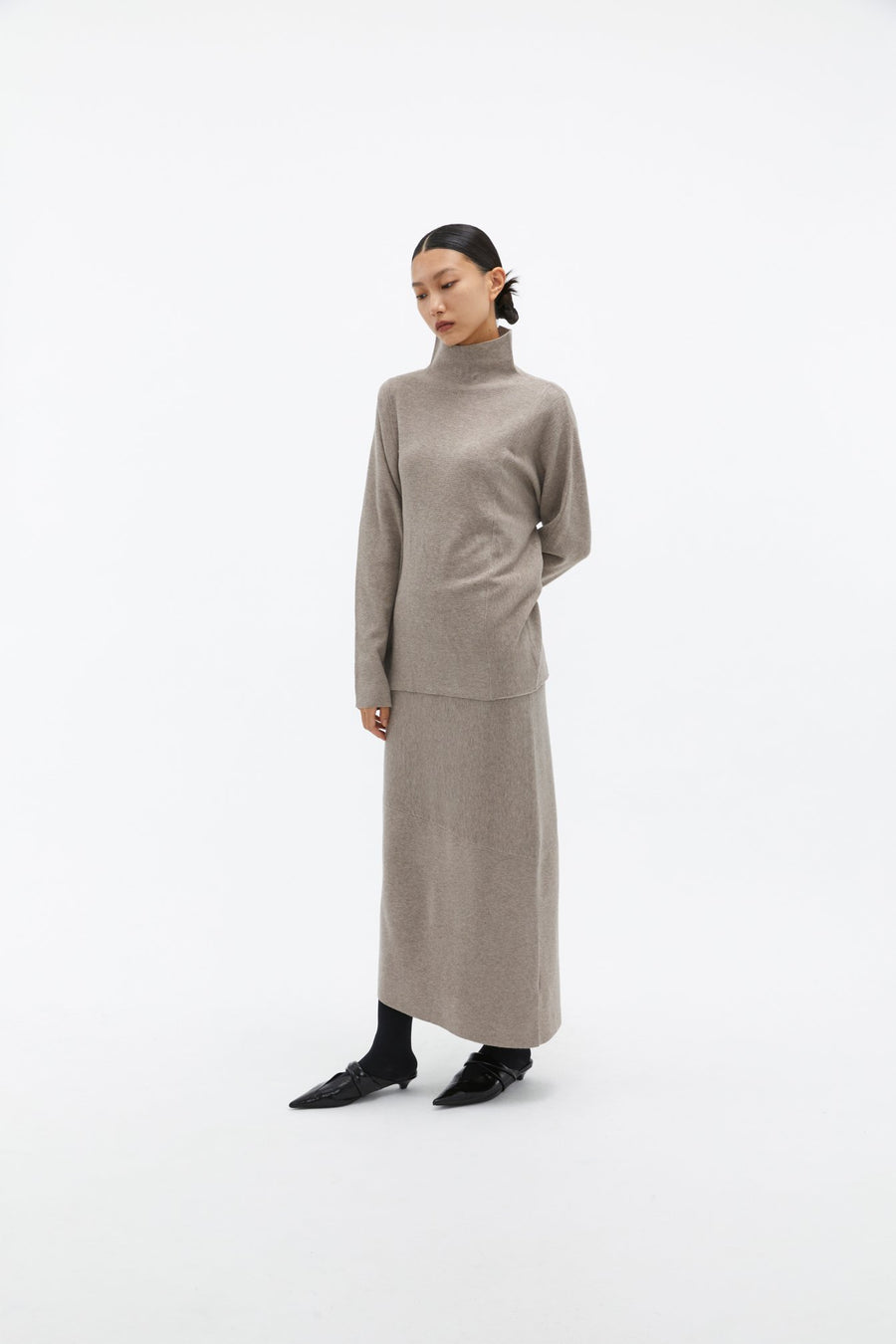 by DOE - Mock-Neck Woven Knit Sweater