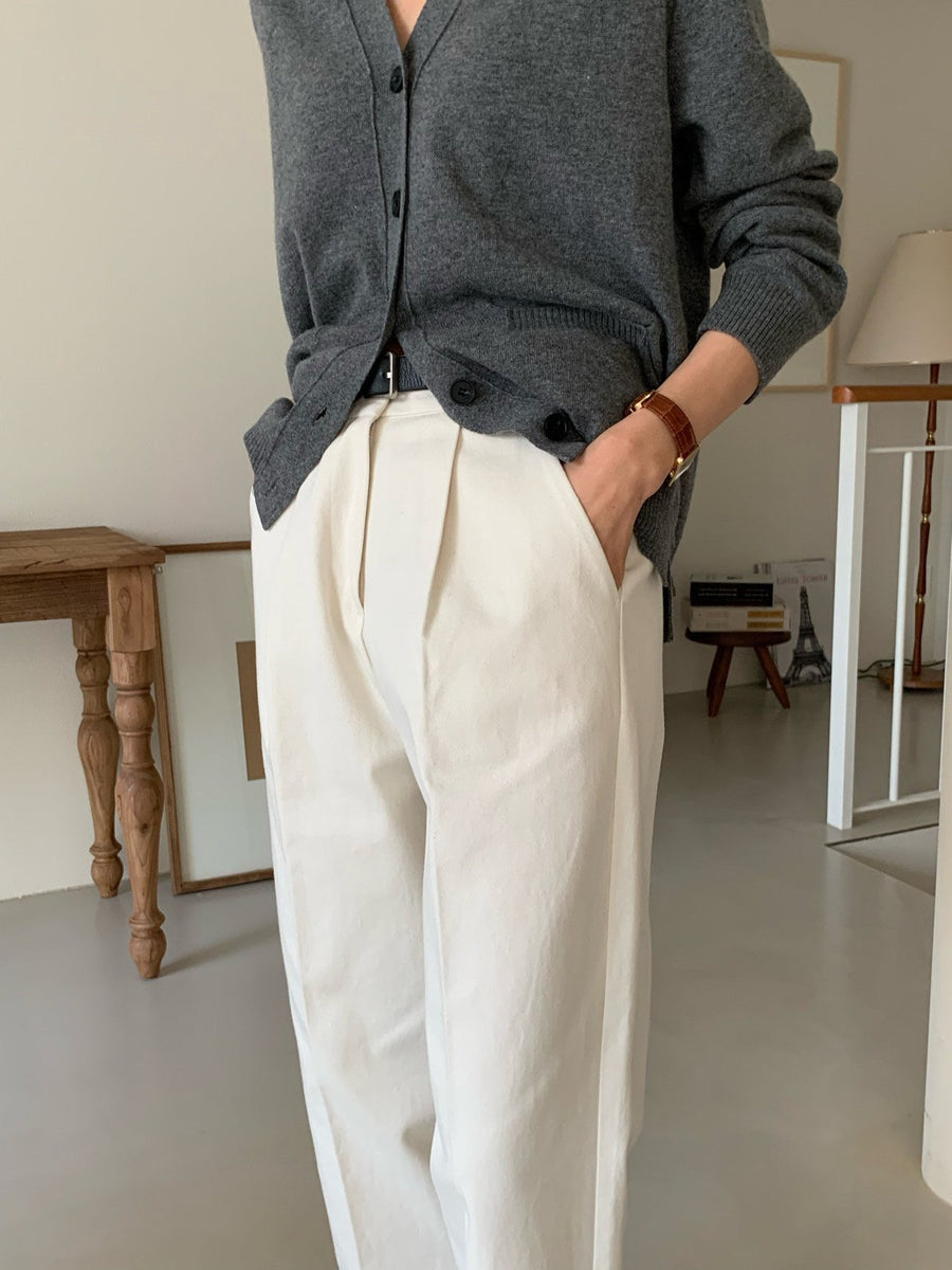 Pleated Cotton Chino