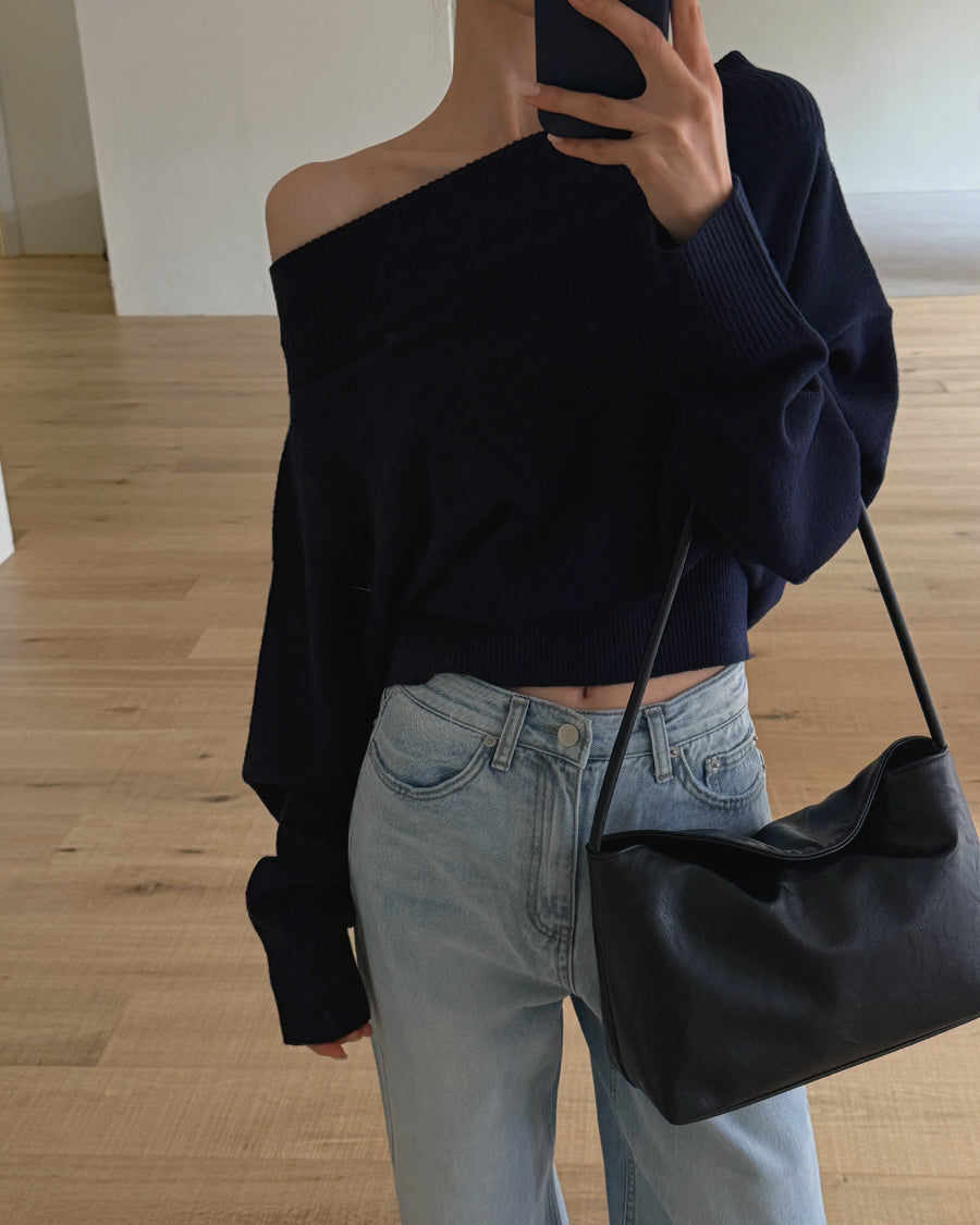 Wool Cashmere off shoulder knit (PREORDER)
