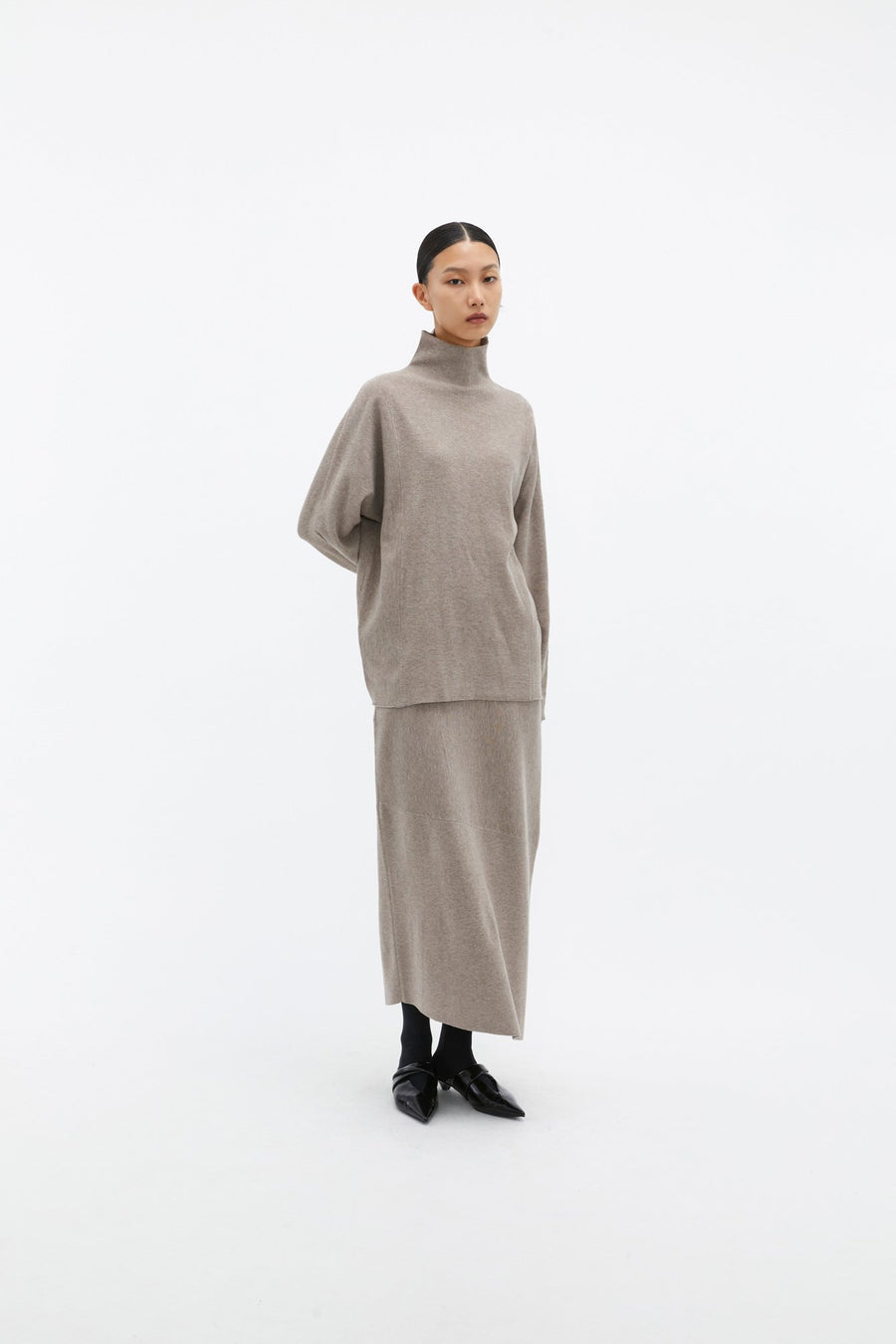 by DOE - Mock-Neck Woven Knit Sweater