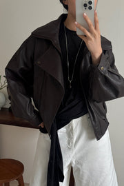 Collar Leather Jacket