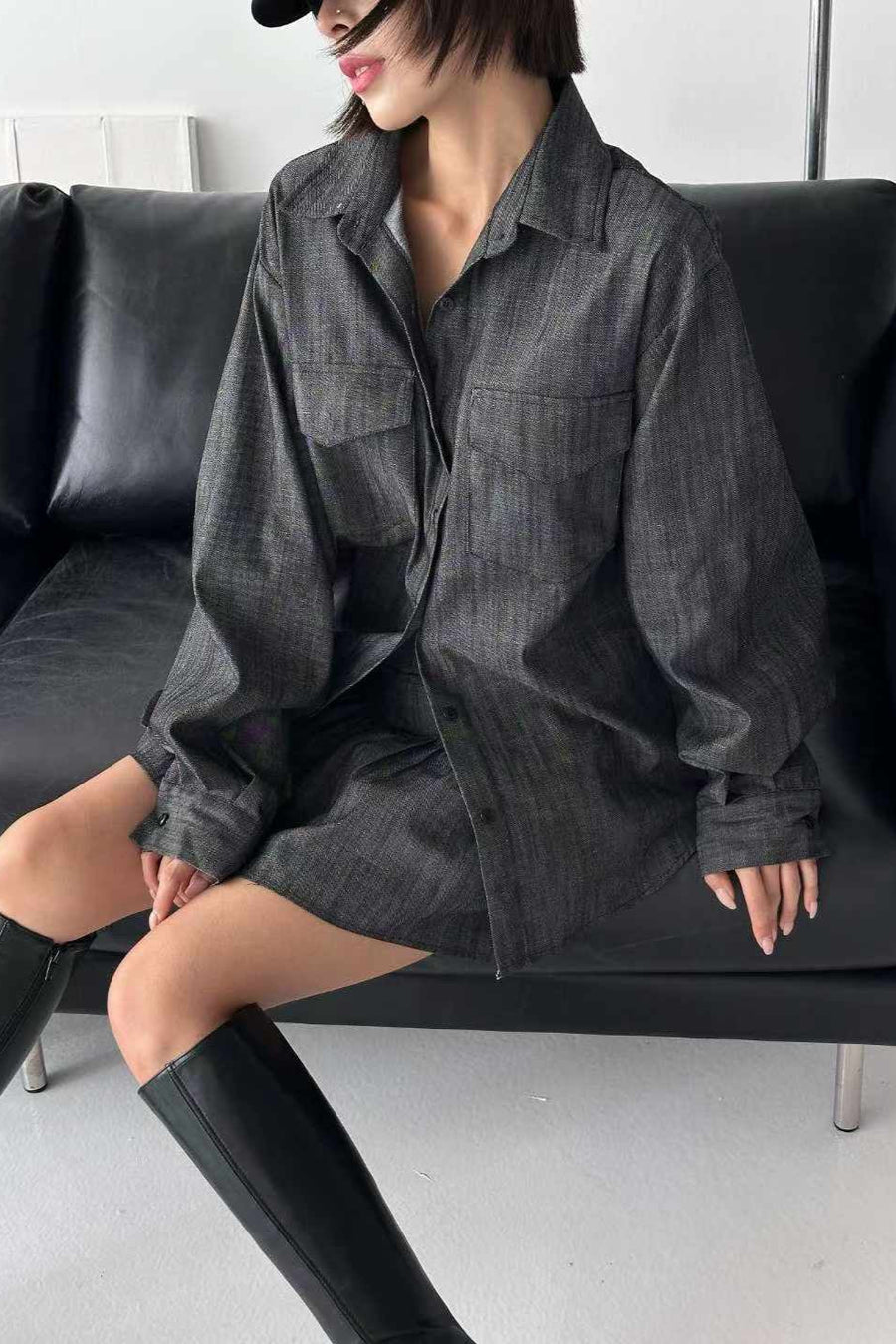 Denim Puff Shirt