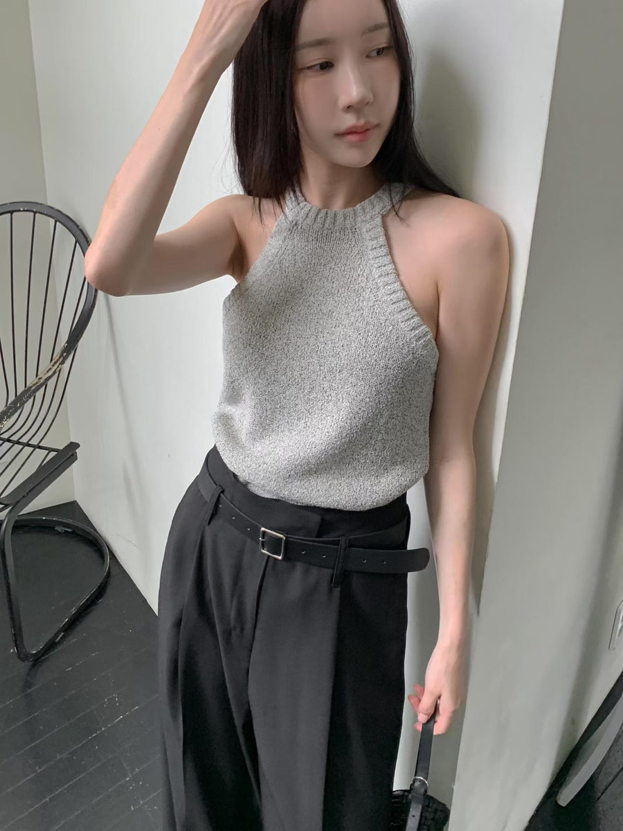 Pebble Bouclé Halter Top