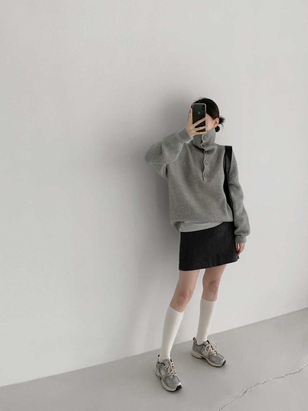 Two-Way Collar Soft Knit