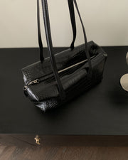 Croc Leather Shoulder Bag (PREORDER)