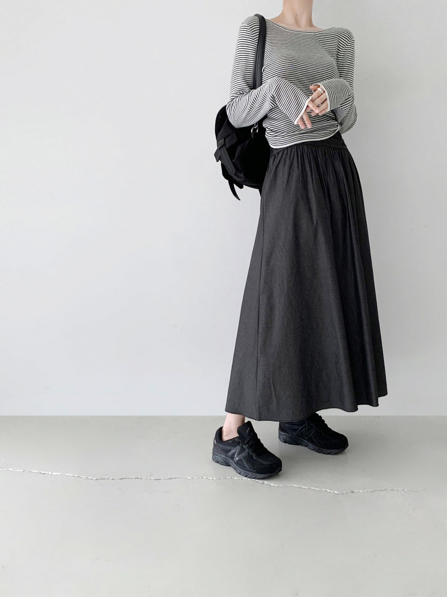 Waist-Detail Flared Skirt (PREORDER)