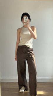 Asymmetrical Shoulder Ribbed Tank