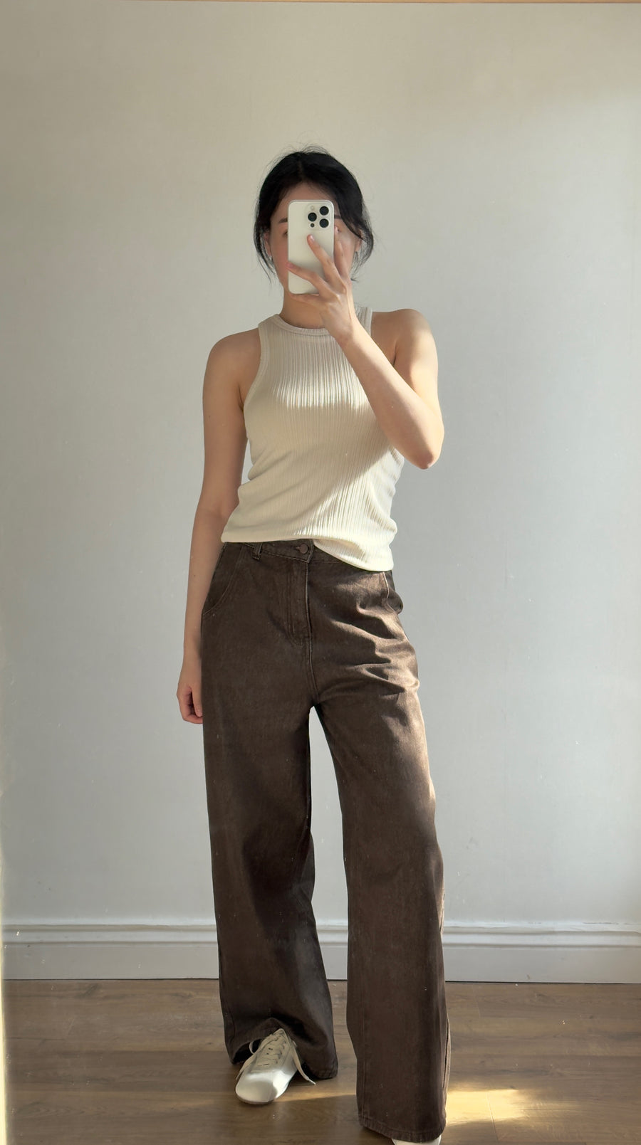 Asymmetrical Shoulder Ribbed Tank