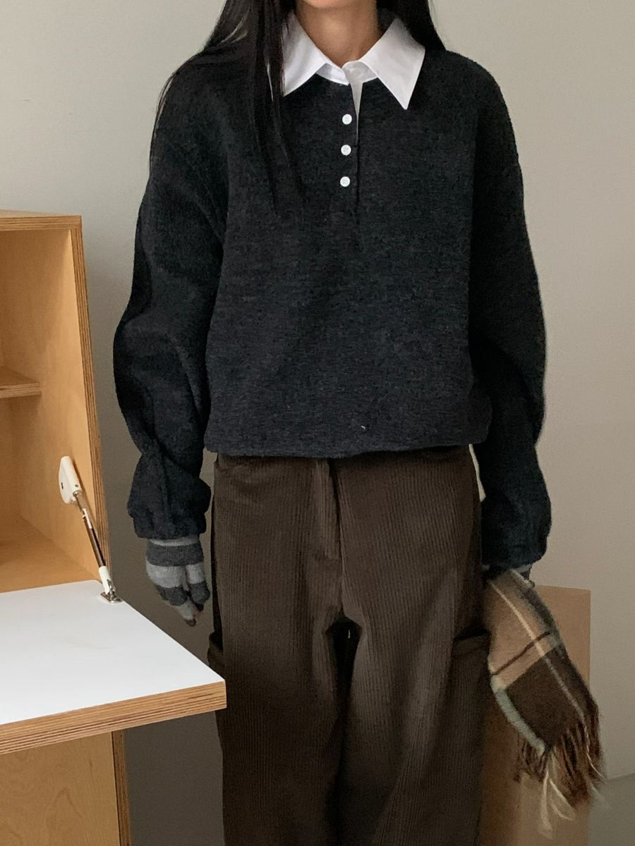 Mono Wool Collar Sweatshirt