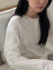 Heigle Waffle Button Top (PREORDER)