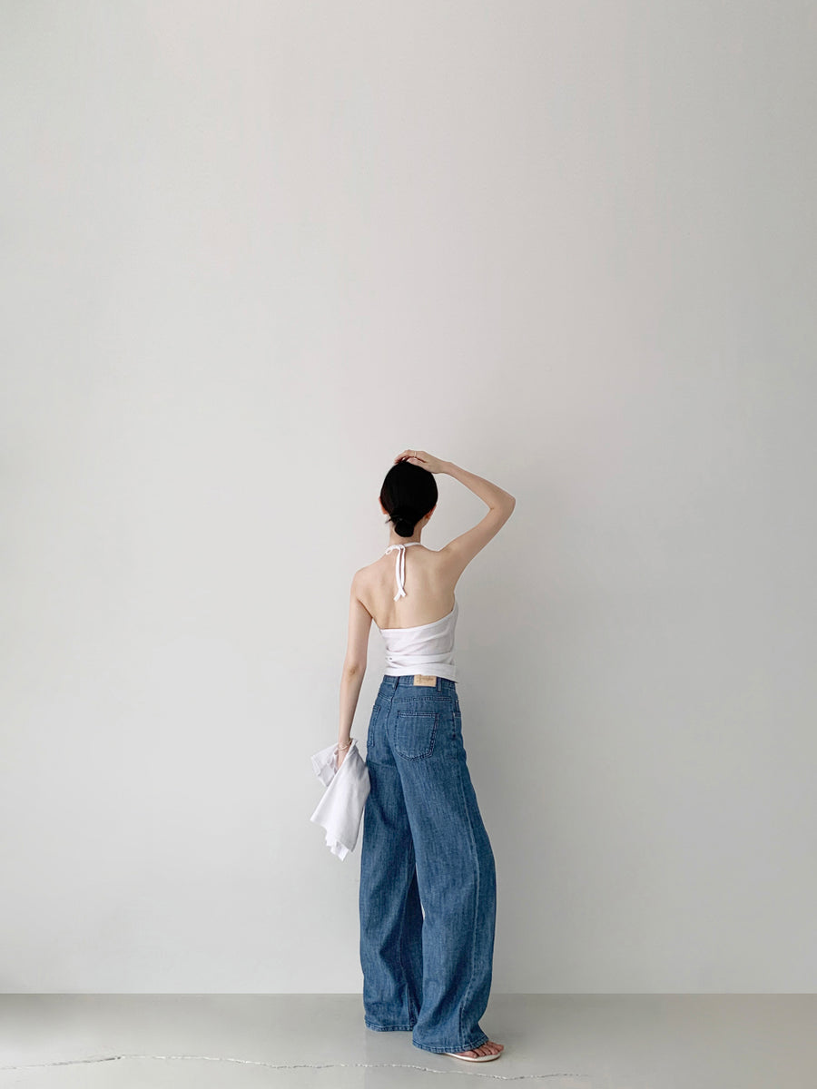 Ribbed Halterneck Top & Cardigan Set (PREORDER)