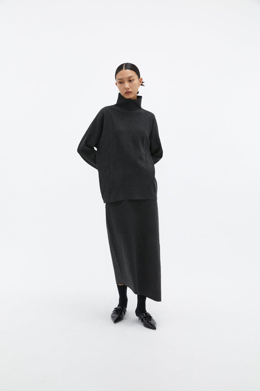 by DOE - Mock-Neck Woven Knit Sweater