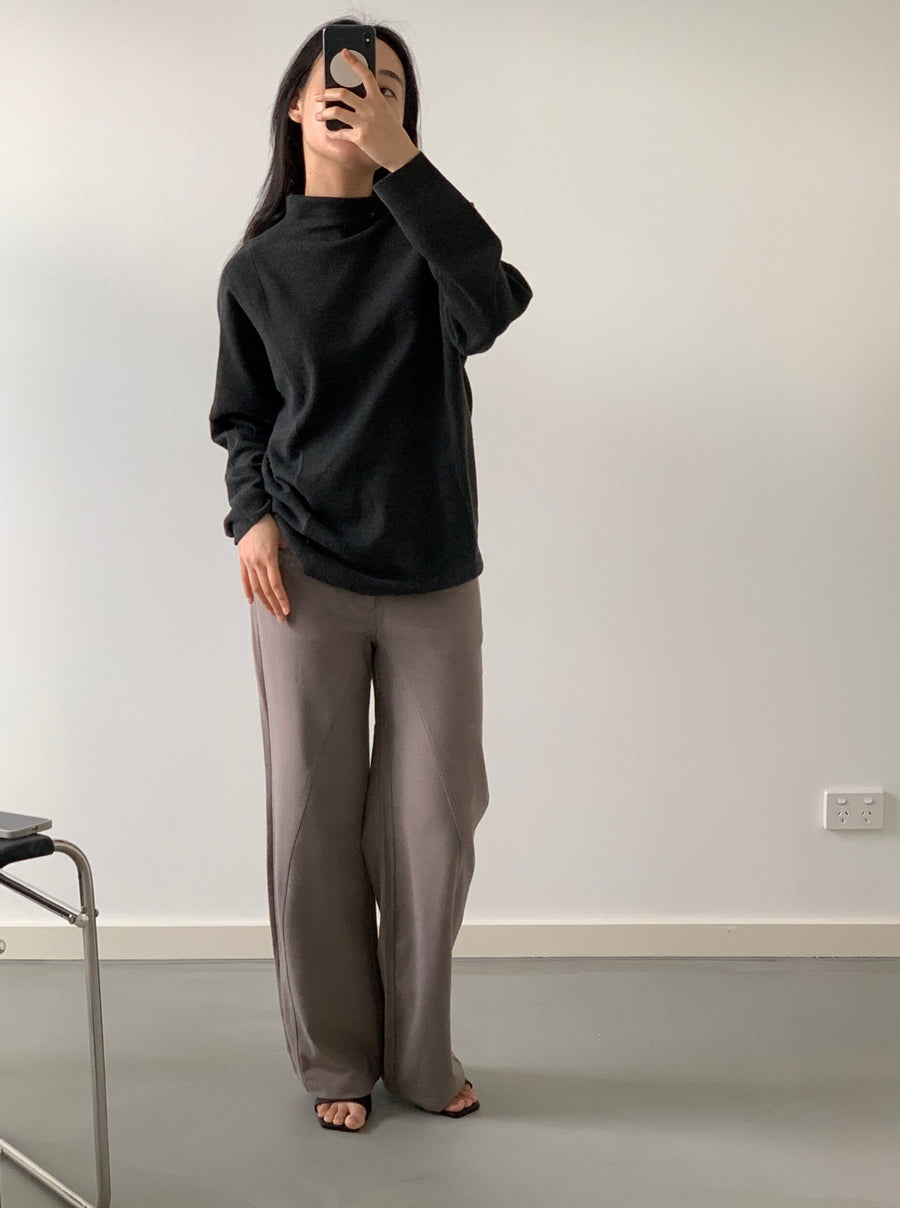 by DOE - Mock-Neck Woven Knit Sweater