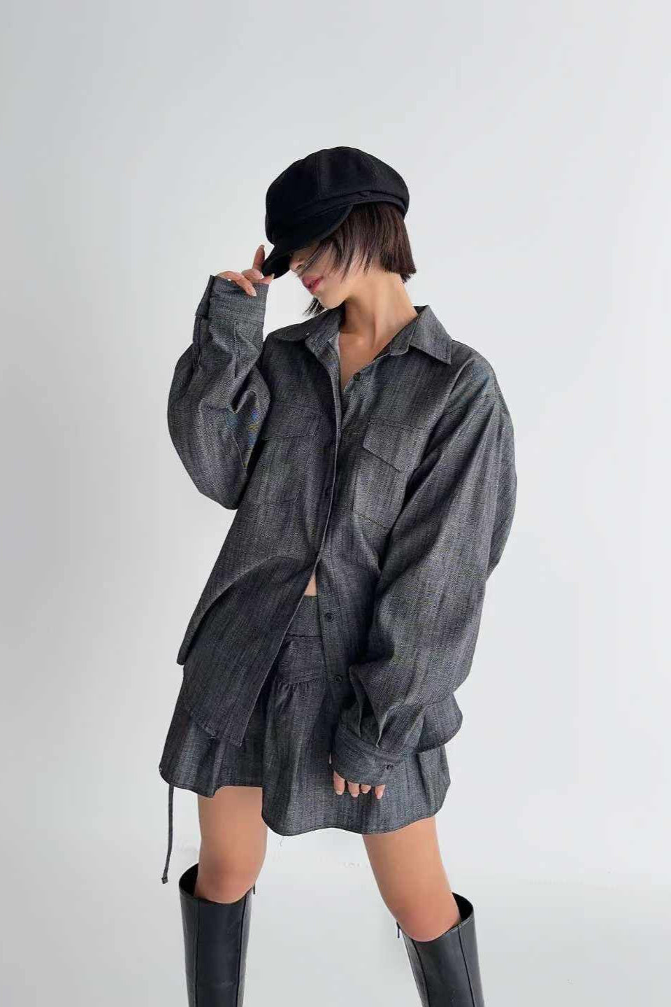Denim Puff Shirt