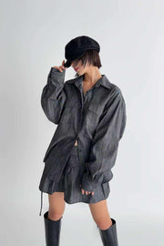 Denim Puff Shirt