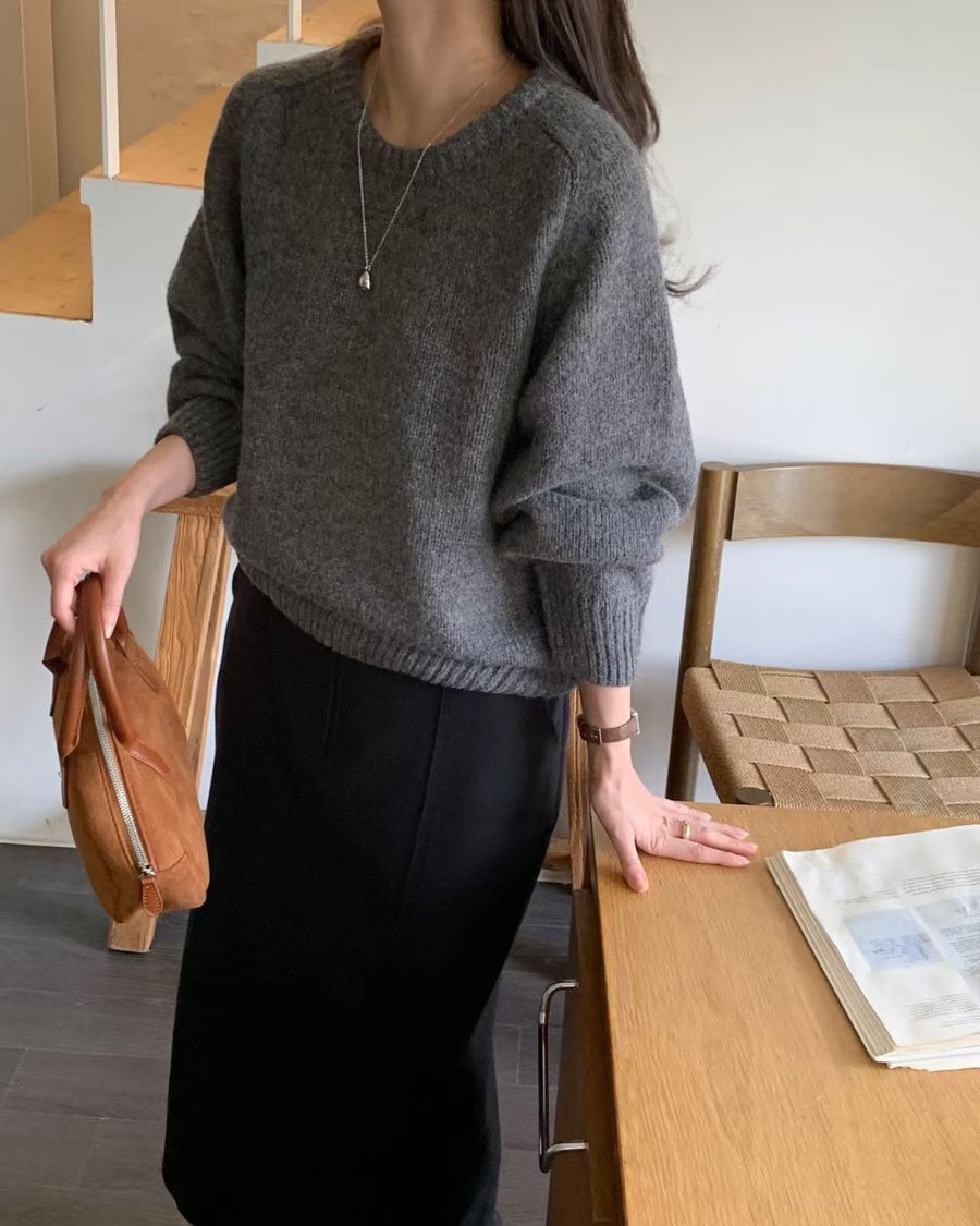 Cloud Alpaca Wool U-Neck Knit