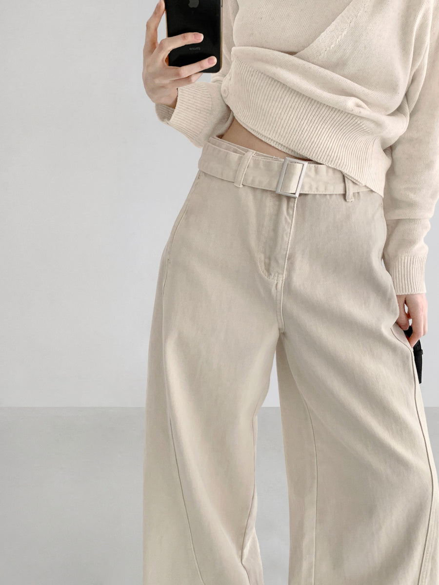 Belted Beige Pants (PREORDER)