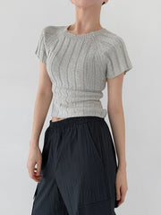 Crop Raglan Knit