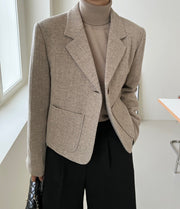 Boxy Crop Wool Blazer