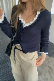 Luna Frill Rib Cardigan