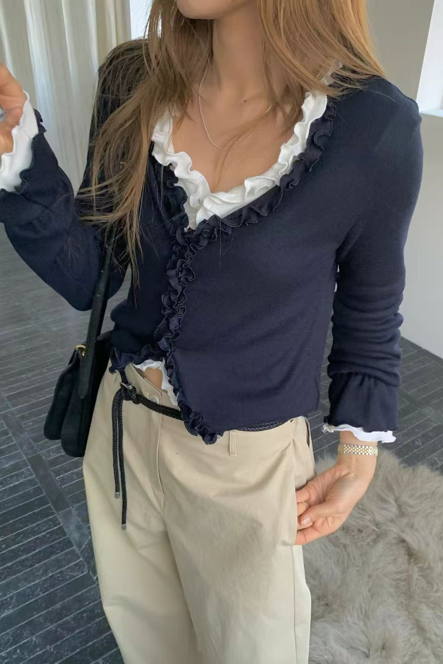 Luna Frill Rib Cardigan
