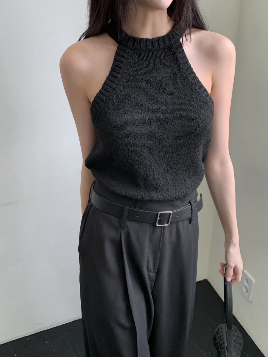 Pebble Bouclé Halter Top