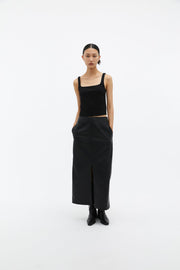 by DOE - Slit Leather Skirt