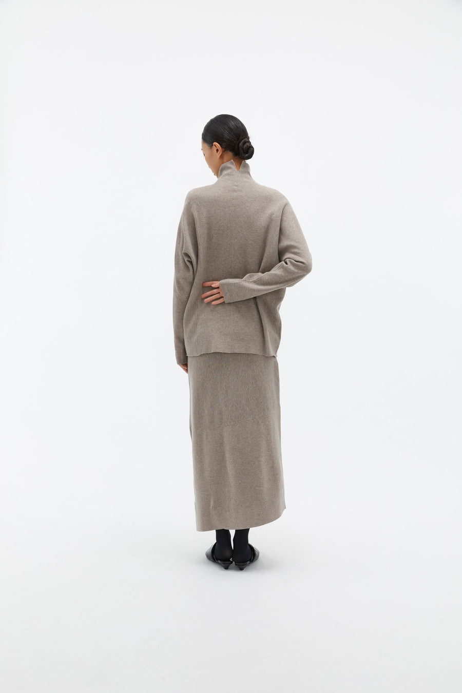 by DOE - Mock-Neck Woven Knit Sweater
